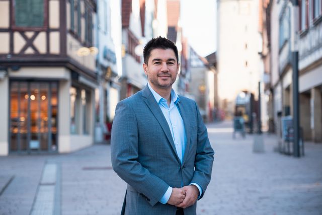 Podium mit den Landtags-Kandidaten in Marbach